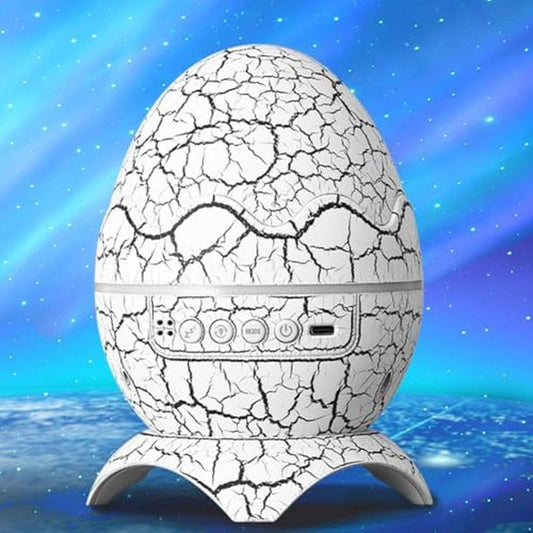 Dinoglow Egg Projector, Dinoglow 4 in 1 Northern Lights Projector, Night Lights, Dinosaur Egg Aurora Star Projector Night Light (White)